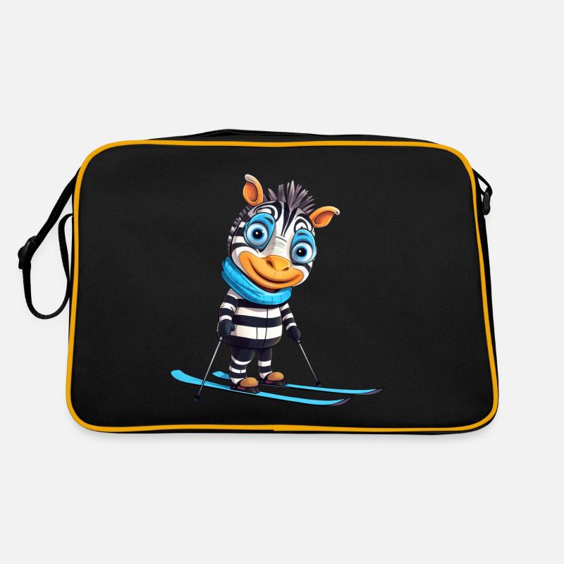 Zebra Ski Adventure - Elegance on the slopes. Retro Bag