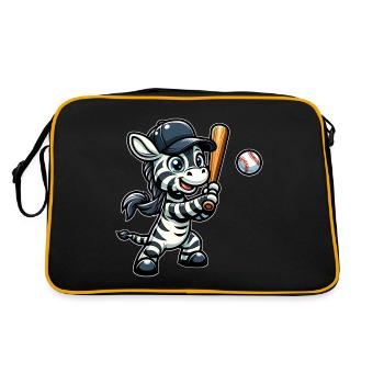 Joueur de baseball zèbre - rayures, vitesse - Sac Retro - noir/or - Dos