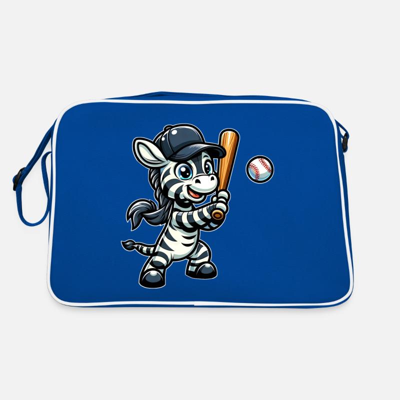 Zebra Baseball Player - Stripes, Speed Retro Bag
