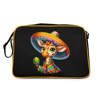 Cinco de Mayo Girafe mignonne aux yeux verts - Sac Retro - noir/or - Dos