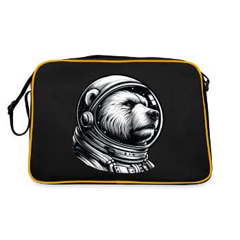 Bear, Astronaut, Space, Space - Retro Bag - black/gold - Back