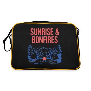 Sunrise & Bonfires Camping Summer Camper Tropical - Retro Tasche - Schwarz/Gold - Hinten