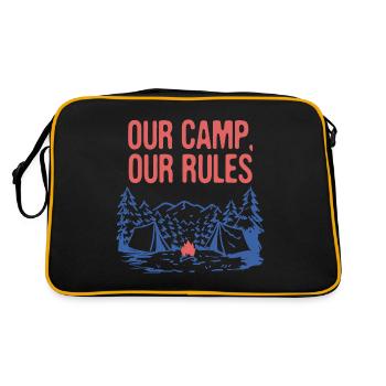 Our Camp Our Rules Summer Wildlife Tropical - Retro Tasche - Schwarz/Gold - Hinten
