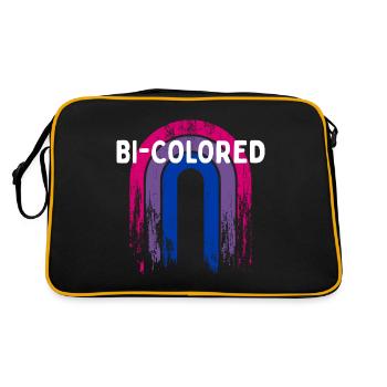 Bi-Colored Bisexual LGBTQ Bi Pride LGBT Sayings - Retro Bag - black/gold - Back