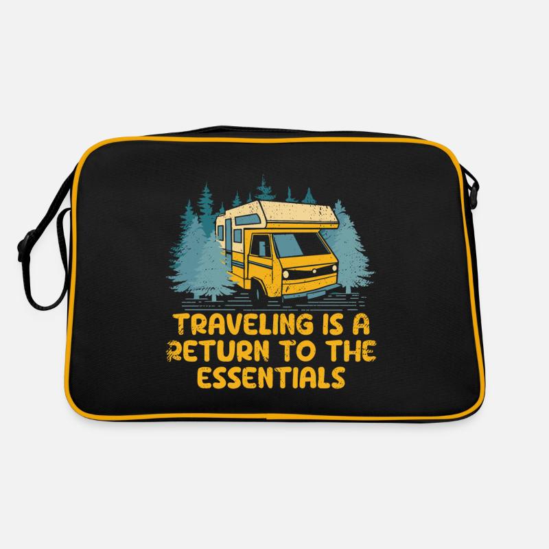 Traveling Is Return to the Essentials Trip Road Retro Tasche