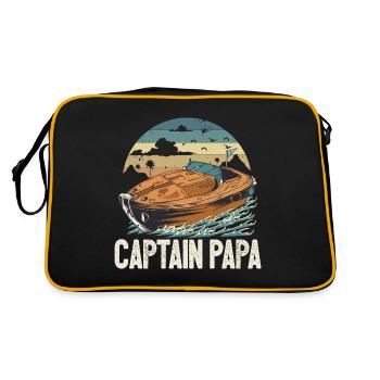 Captain Papa Pontoon King Motorboat Owner - Retro Bag - black/gold - Back