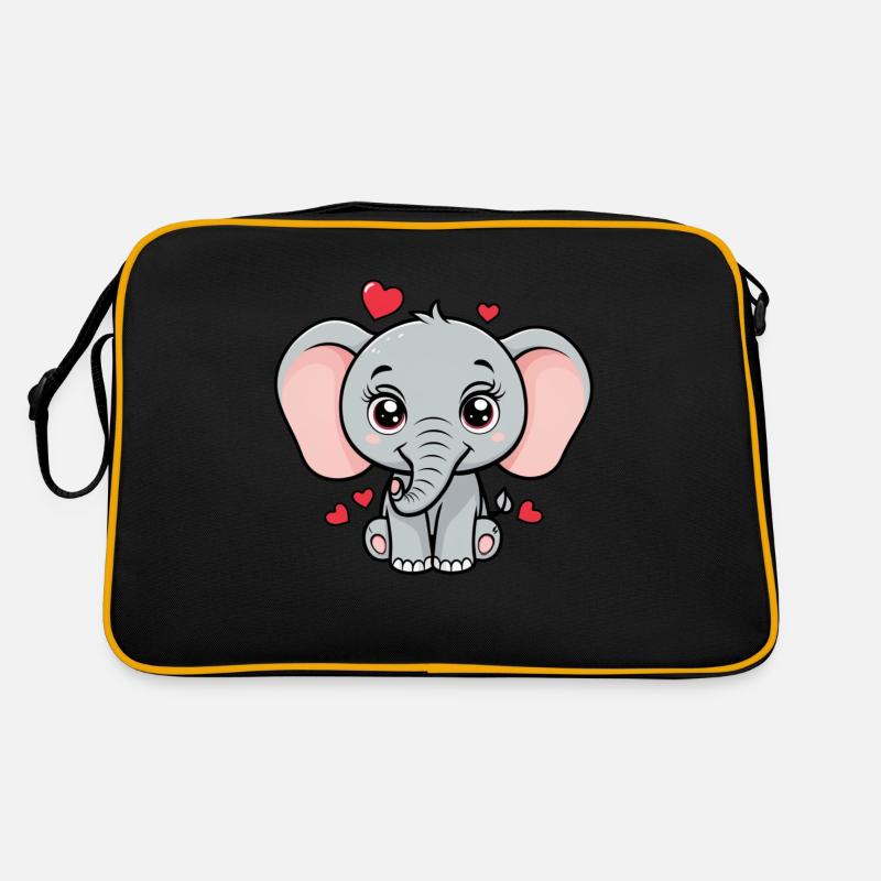 Elephant Love Retro Tasche