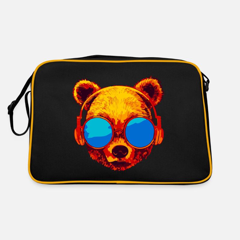 Bär mit Sonnenbrille Retro Tasche