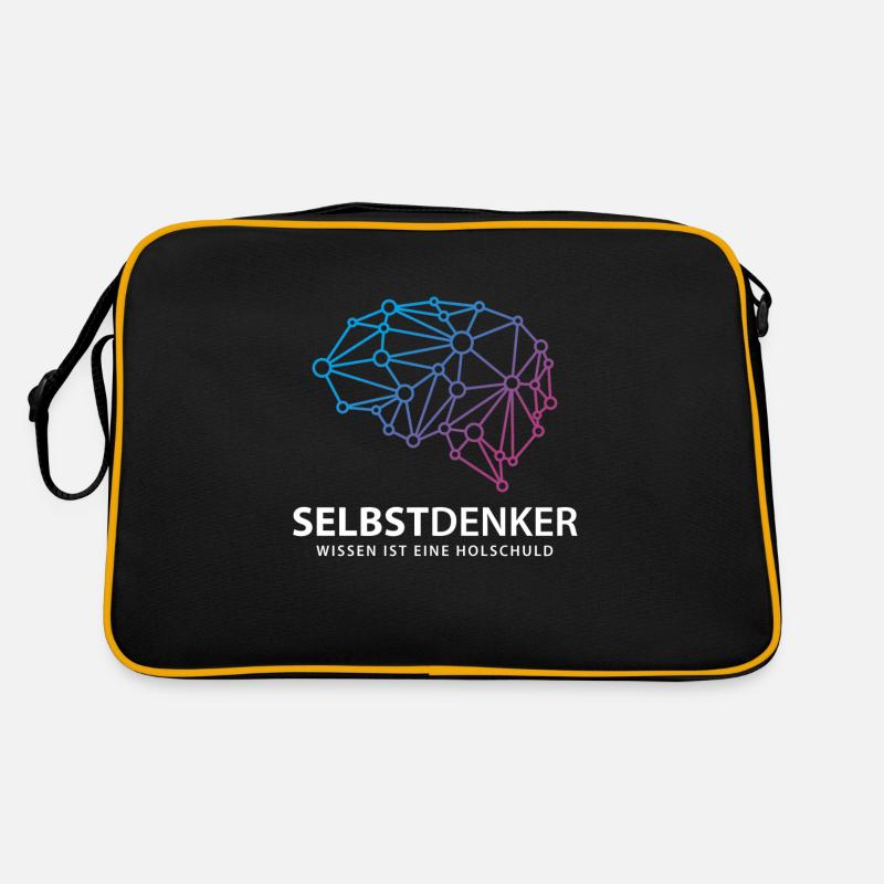 SELBSTDENKER - WISSEN IST EINE HOLSCHULD Retro Tasche