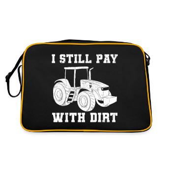I Still Play With Dirt Traktorfahrer - Retro Tasche - Schwarz/Gold - Hinten