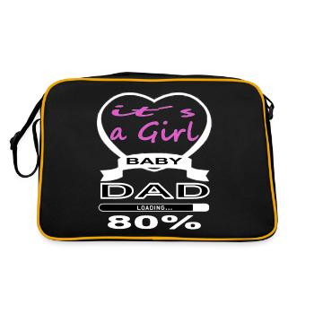 Baby on board girl future father gift - Retro Bag - black/gold - Back