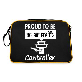 I'm a flood controller Airport Airplane Gift Idea - Retro Bag - black/gold - Back