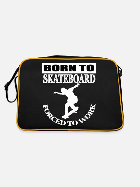 Skateboard Skater Saying Skateboarding Gift - Retro Bag - black/gold - Back