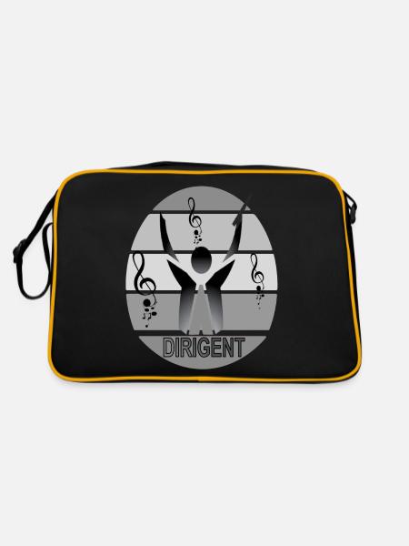 Musik Dirigent Komponist Songwriter Geschenkidee - Retro Tasche - Schwarz/Gold - Hinten