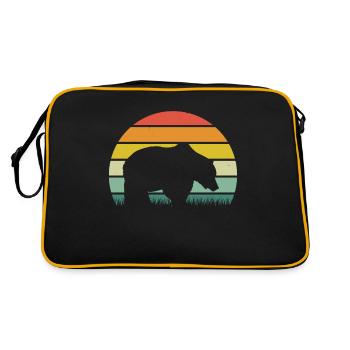Bear, Bear, Grizzly Bear, Brown Bear - Retro Bag - black/gold - Back