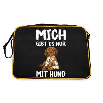Deutsch Kurzhaar Hund - Retro Tasche - Schwarz/Gold - Hinten