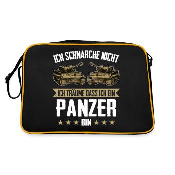 Panzer Kampfpanzer Panzerkampfwagen Panzerfahrer - Retro Tasche - Schwarz/Gold - Hinten