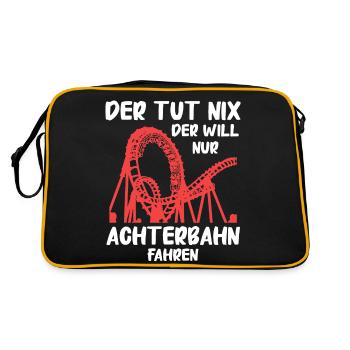 Achterbahn Freizeitpark Roller Coaster - Retro Tasche - Schwarz/Gold - Hinten