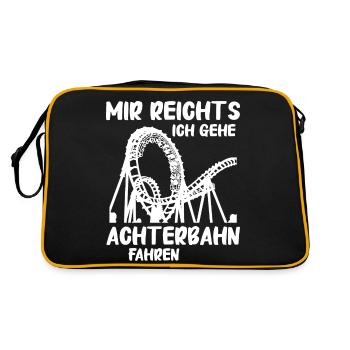 Achterbahn Freizeitpark Roller Coaster - Retro Tasche - Schwarz/Gold - Hinten