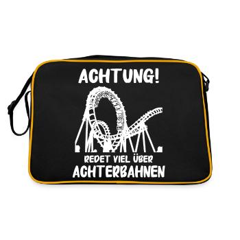 Achterbahn Freizeitpark Roller Coaster - Retro Tasche - Schwarz/Gold - Hinten