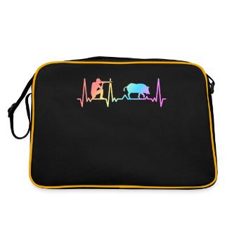 Wild boar hunter wild boar hunting forest wild boar - Retro Bag - black/gold - Back