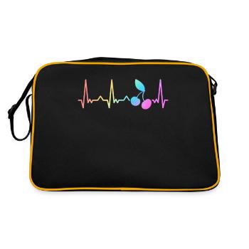 Cherry Fruit Cherries Cherry - Retro Bag - black/gold - Back