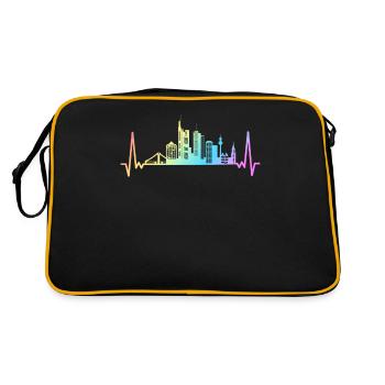 Frankfurt Hessen Deutschland Frankfurter - Retro Tasche - Schwarz/Gold - Hinten