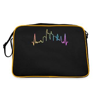 Frankfurt Hessen Deutschland Frankfurter - Retro Tasche - Schwarz/Gold - Hinten