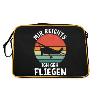 Flugzeug Planespotter Pilot Piloten Flugzeuge - Retro Tasche - Schwarz/Gold - Hinten