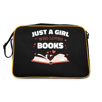 Bücher Buch lesen Bücherei Bibliothek Bücherwurm - Retro Tasche - Schwarz/Gold - Hinten