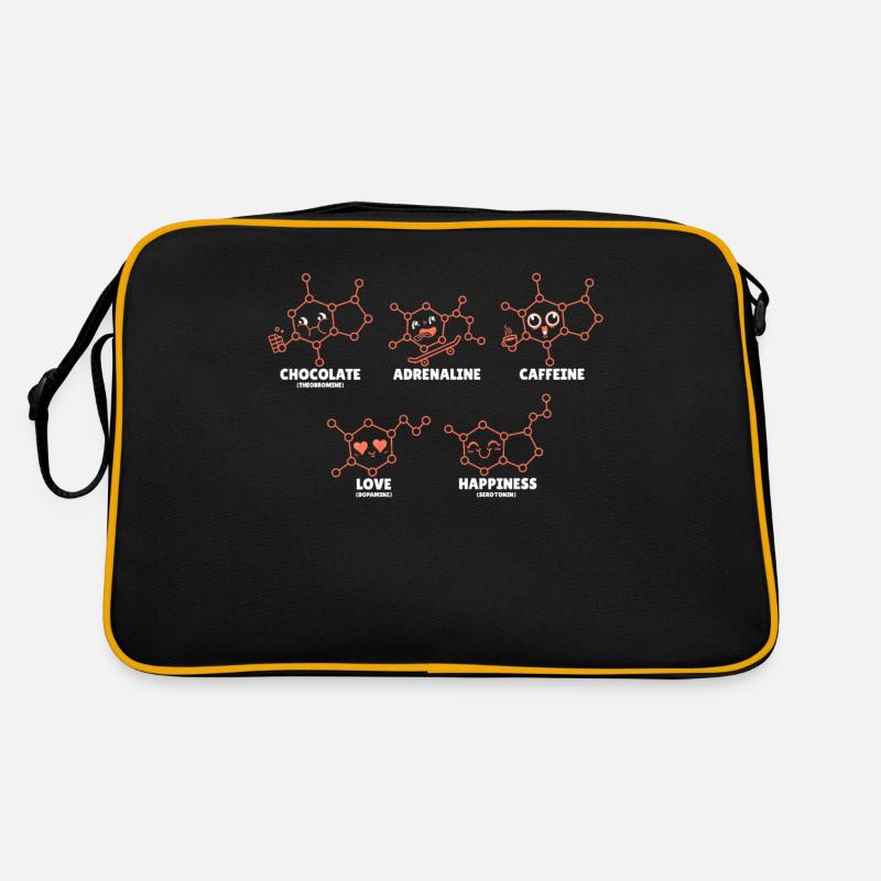 Chemiker Chemie Wissenschaft Atom Molecule - Retro Tasche - Schwarz/Gold