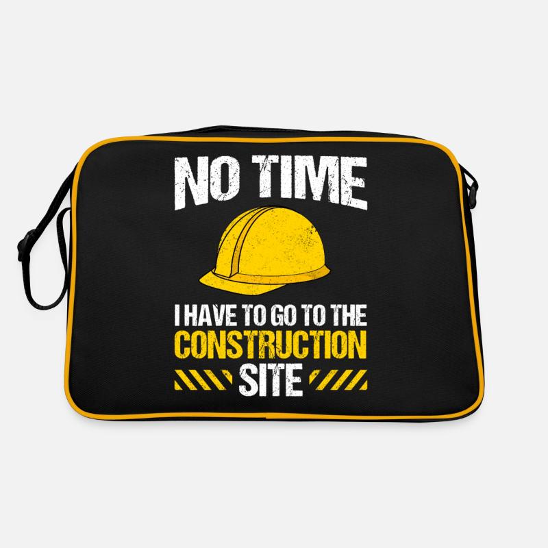 Bagger Baggerfahrer Baustelle Arbeit Retro Tasche