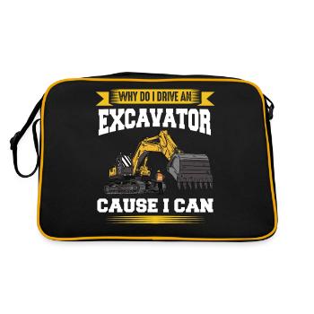 Excavator Excavator Driver Construction Site Work - Retro Bag - black/gold - Back