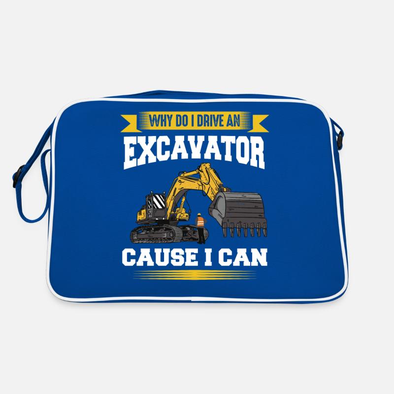 Excavator Excavator Driver Construction Site Work Retro Bag
