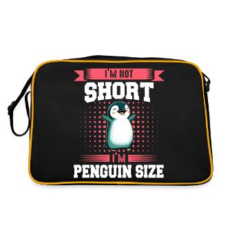 Pinguin Pinguine Tier - Retro Tasche - Schwarz/Gold - Hinten