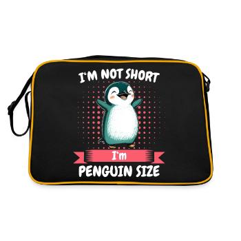 Pinguin Pinguine Tier - Retro Tasche - Schwarz/Gold - Hinten