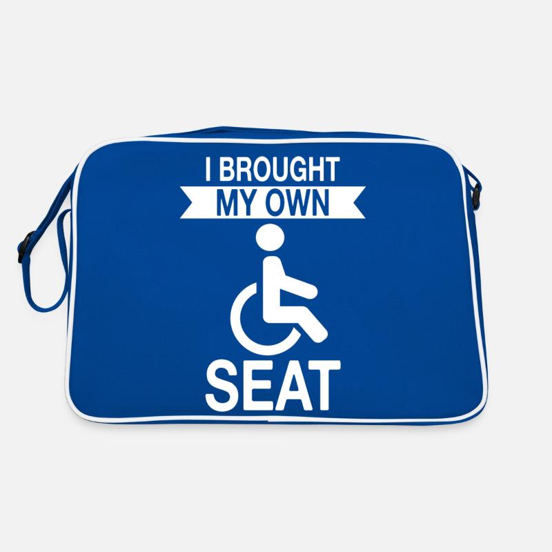 Rollstuhl Rollstuhlfahrer Behinderung Humor Retro Tasche