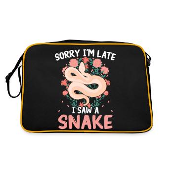 Snake, Snake, Animal - Retro Bag - black/gold - Back