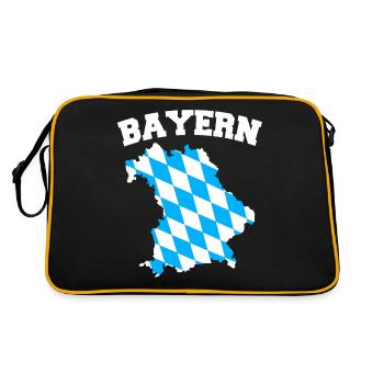 Freistaat Bayern Bayrisch - Retro Tasche - Schwarz/Gold - Hinten