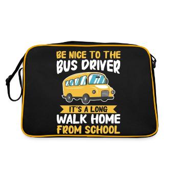 Bus Bus Driver School Bus - Retro Bag - black/gold - Back
