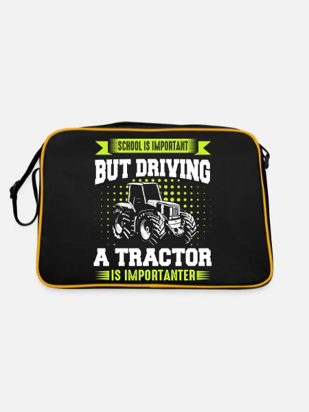Tracteur Agriculteur Tracteurs agricoles Agriculteur - Sac Retro - noir/or - Dos