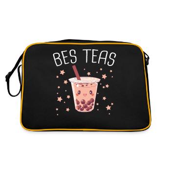 Bubble Tea Boba Tea Bubble Boba Tea - Sac Retro - noir/or - Dos