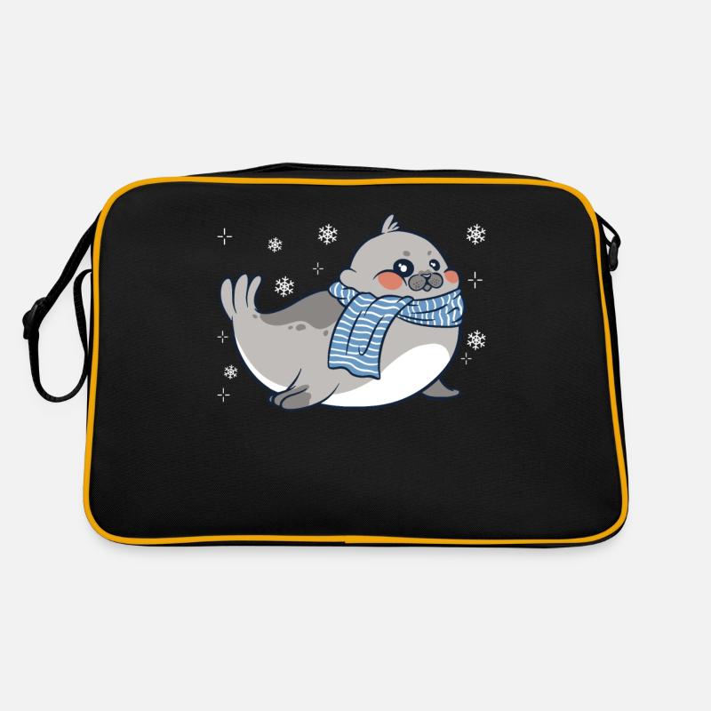 Robbe Robben Tier Seelöwe Retro Tasche
