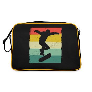 Skateboarding Skater Skateboard Skateboarder - Retro Bag - black/gold - Back