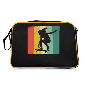 Skateboarding Skater Skateboard Skateboarder - Retro Bag - black/gold - Back