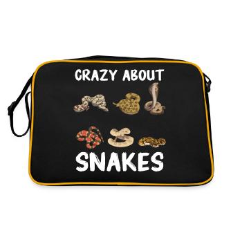Snake, Snake, Animal - Retro Bag - black/gold - Back