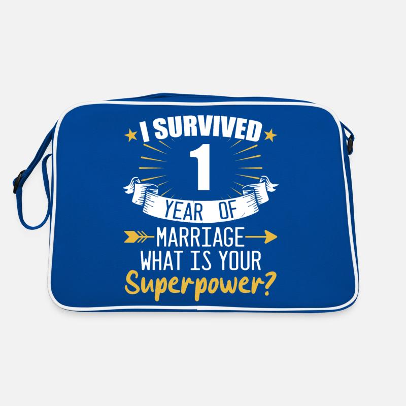 1. Hochzeitstag Ehemann Ehefrau Hochzeit Retro Tasche