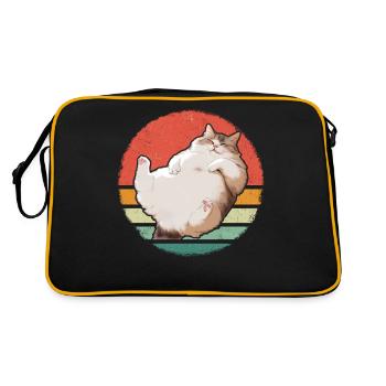 Chat, Amoureux Des Chats, Propriétaire De Chat, Chaton - Sac Retro - noir/or - Dos
