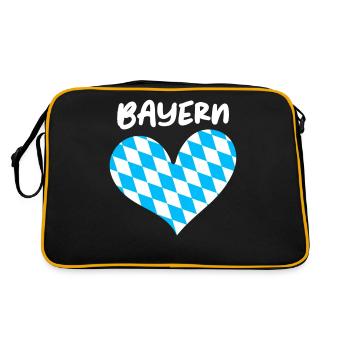 Freistaat Bayern Bayrisch - Retro Tasche - Schwarz/Gold - Hinten