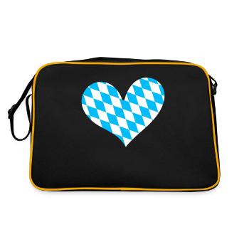 Freistaat Bayern Bayrisch - Retro Tasche - Schwarz/Gold - Hinten